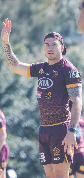  ?? Picture: ANNETTE DEW ?? Broncos veteran Darius Boyd at club training on Monday.