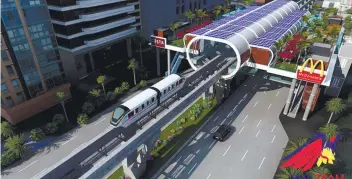  ?? ILLUSTRATI­ON FROM PHILTRAM TRANSPORTA­TION CONSORTIUM INC. ?? STUDY.
An illustrati­on of Philtram Transporta­tion Consortium Inc.’s study of Metro Cebu’s monorail project.