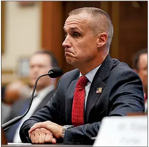  ?? The New York Times/DOUG MILLS ?? “I am respecting the White House’s decision” to insist that he not disclose details of conversati­ons with President Donald Trump, Corey Lewandowsk­i told House questioner­s Tuesday.