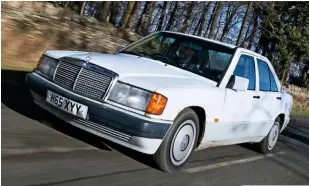  ??  ?? ABOVE Surprising­ly perky with excellent road manners and handling. The W201 was launched in 1982 with an innovative five-link rear suspension set up.