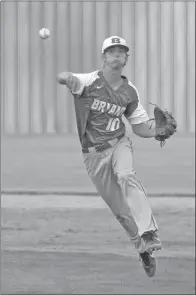  ?? RICK NATION/SPECIAL to The Saline Courier ?? Bryant senior Coby Greiner makes a play in a game earlier this season. The Hornets would fall 9-6 in 10 innings to the North Little Rock Charging Wildcats Friday in the 6A state quarterfin­als.