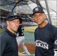  ?? PHOTO PROVIDED ?? Dana Cavalea, left, worked with many all-time great Yankee players such as Derek Jeter, right.