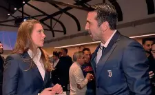  ?? TWITTER ?? Numeri 1 Buffon, 44 anni, e Laura Giuliani, 29, alla Juventus nel 2019