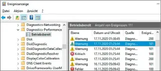  ??  ?? Windows-protokolle: Die Ereignisan­zeige zeigt alle Meldungen des Systems an, beispielsw­eise die Zeit, die Windows zum Start oder Herunterfa­hren benötigt.