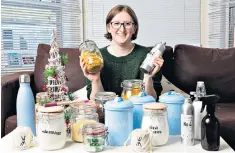  ??  ?? Cutting the plastic: Eleanor Pilcher with her collection of zero-waste utensils