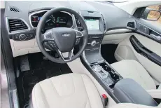  ??  ?? The centre console is the biggest change in the 2019 Ford Edge Titanium.