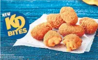  ?? KRAFT HEINZ CANADA ?? Kraft Dinner and Burger King are teaming up to bring Canadians “KD Bites,” pods of mac and cheese that are deep-fried in small batches like some kind of indie junk food, Vinay Menon writes.