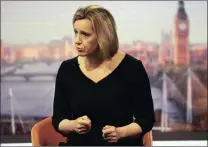  ?? PICTURE: REUTERS ?? Britain’s Home Secretary Amber Rudd speaks on the BBC’s ‘Marr Show’ in London yesterday.
