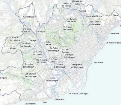  ??  ?? L’ÀREA METROPOLIT­ANA DE BARCELONA: 36 MUNICIPIS I 3,2 MILIONS D’HABITANTS