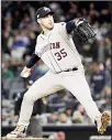  ?? (AP) ?? Houston Astros starting pitcher Justin Verlander (35) delivers against the New York Yankees during the first inning of Game 5 of baseball’s American League Championsh­ip Series on Oct 18 in New York.
