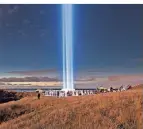  ?? FOTO: DPA ?? Dieser Turm aus Licht soll Frieden in die Welt bringen.