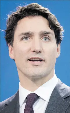  ?? KAY NIETFELD / AFP / GETTY IMAGES ?? Prime Minister Justin Trudeau