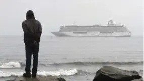  ?? MARK THIESSEN/THE ASSOCIATED PRESS FILE PHOTO ?? The luxury cruise ship Crystal Serenity anchors outside Nome, Alaska, in 2016 while en route to New York. It is the largest cruise ship to go through the Northwest Passage.