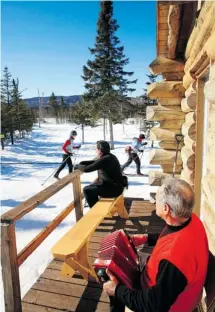  ??  ?? At Mont Grand-Fonds in Charlevoix, the cross-country trails have huts, situated every four kilometres, with wood-burning stoves and free refreshmen­ts.