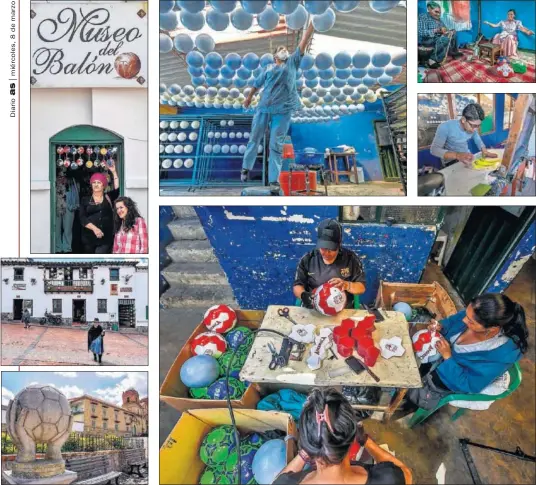  ??  ?? INDUSTRIA. La economía del pueblo de Monguí, en las montañas centrales de Colombia, gira alrededor de sus veinte fábricas de balones