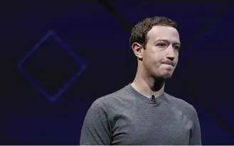  ?? Justin Sullivan - 18.abr.17/Getty Images/AFP ?? O presidente-executivo da empresa, Mark Zuckerberg, em evento na Califórnia, nos EUA