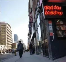  ?? NIAMH SCALLAN/TORONTO STAR FILE PHOTO ?? THEN: Glad Day, reputedly the oldest gay and lesbian bookstore in the world and the first of its kind in Canada, pictured in its original Yonge St. location in 2011.