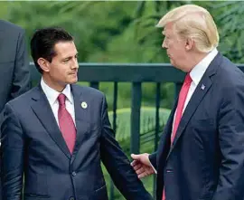  ??  ?? ENCUENTRO. Enrique Peña Nieto y Donald Trump, en Vietnam, en noviembre de 2017.