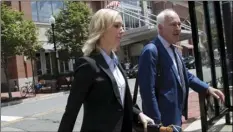  ?? (AP PHOTO/MANUEL BALCE CENETA ?? Paul Manafort’s former bookkeeper Heather Washkuhn (left) walks to the Alexandria Federal Courthouse in Alexandria, Va., on Thursday, to testify at the trial of President Donald Trump’s former campaign chairman’s tax evasion and bank fraud trial.