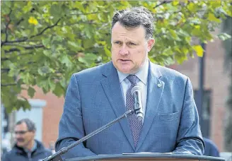  ?? CP PHOTO ?? Mayor Mike Savage addresses the crowd at the annual Treaty Day parade in Halifax in 2016.