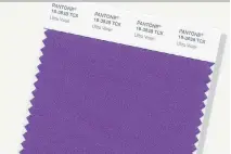  ?? PANTONE COLOR INSTITUTE ?? Experts at the Pantone Color Institute say Ultra Violet was chosen as its colour of the year to evoke a countercul­ture flair, a grab for originalit­y, ingenuity and visionary thinking. The choice of the deep purple shade follows Pantone’s 2017 selection, Greenery.