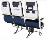  ??  ?? Rockwell Collins says the smaller design of its Meridian economy seat gives passengers more room.