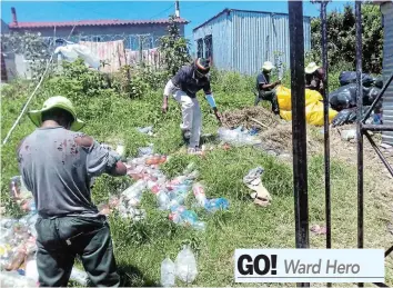  ?? Pictures: SUPPLIED ?? CLEANING UP: The Thandizam Trading team springs into action.
Ward Hero