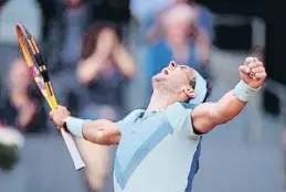  ?? DENIS DOYLE / GETTY ?? Nadal celebra la victòria contra Goffin