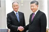  ??  ?? China’s President Xi Jinping with Russia’s Security Council Secretary Nikolai Patrushev, in Beijing, on Monday