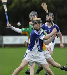  ??  ?? Jamie Fitzpatric­k of Ballyhogue taking aim at the posts.