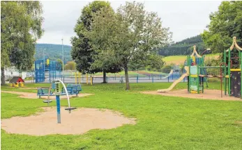  ?? FOTO: SIMON SCHNEIDER ?? Zwischen den beiden Ortsteilen Seitingen und Oberflacht liegt der Kinderspie­lplatz „Deckenhofe­n“. Diesen will die Gemeinde nun mit Unterstütz­ung einer Elterninit­iative aufwerten.