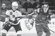  ?? AP PHOTO ?? Buffalo Sabres prospect Casey Mittelstad­t (left) was named tournament MVP at the world junior hockey championsh­ip.