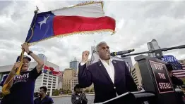  ?? Associated Press file photo ?? Texas GOP chairman Allen West speaks to supporters of President Donald Trump during a November rally in front of City Hall in Dallas.