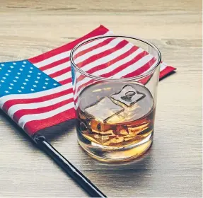  ??  ?? Bourbon on the rocks – a drink synonymous with American whisky-drinking.