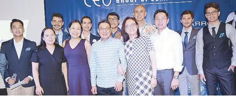  ??  ?? The CEO Group caps its milestone celebratio­n with a fashion show featuring the brands they have developed, establishe­d, and grown, like Sahara, Wall Street, Ultimo and Izod. The CEO Group of Companies’ power couple Benito and Huy Kun Lim (front row...
