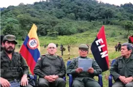  ?? FOTO ?? De izquierda a derecha: alias Pablito, “Antonio García”, “Gabino” y “Pablo Beltrán”, del Comando Central del Eln.