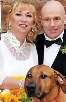  ??  ?? Honeymoon hell: Alan Steele and new wife Wendy
