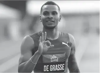  ?? FRED CHARTRAND/THE CANADIAN PRESS ?? Andre De Grasse capped off a national 100-metre title on Friday with a win in the men’s 200 metres on Sunday at the country’s track and field championsh­ip in Ottawa.