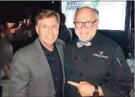  ?? Sky Mercede / Contribute­d photo ?? Sportscast­er Bob Costas and Sky Mercede, of Forever Sweet Bakery in Norwalk, at the golf classic at Tamarack Country Club Monday.