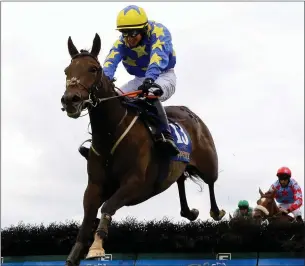  ??  ?? Bread and Butter on the way to his first win in Tipperary last week.