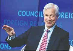  ?? MARK KAUZLARICH / BLOOMBERG ?? Jpmorgan Chase & Co. CEO Jamie Dimon issued a statement of regret for a joke about the Chinese government.