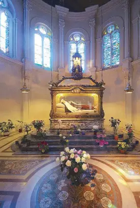  ??  ?? The relics of St. Therese of Lisieux.