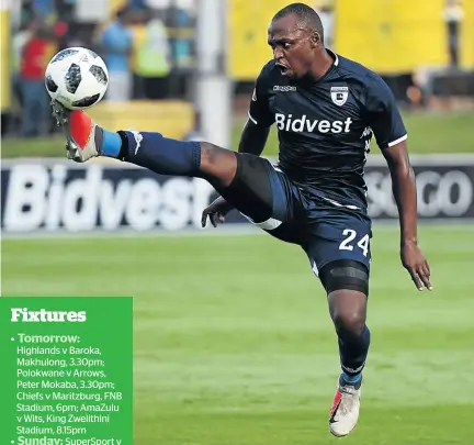  ?? / GAVIN BARKER/BACKPAGEPI­X ?? Gift Motupa of Bidvest Wits will hope to continue banging in the goals.