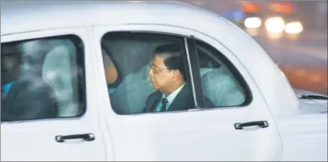  ?? SANCHIT KHANNA/HT PHOTO ?? Chief Justice Dipak Misra arrives at his residence on Krishna Menon Marg in New Delhi on Friday.