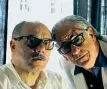  ??  ?? Mondani Carlo Verdone (66 anni) e Toni Servillo (58) in «La grande bellezza», Oscar al miglior film straniero nel 2014