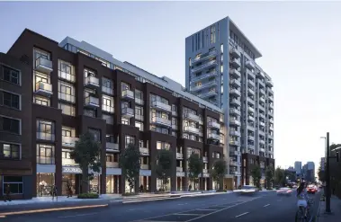  ?? SUPPLIED PHOTOS ?? Richcraft’s The Charlotte on Rideau Street will be a 197-unit building that is a blend of a seven-storey podium
and a 14-storey tower. Occupancy is expected to start in April 2022.