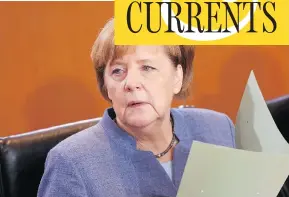  ?? ADAM BERRY / AFP / GETTY IMAGES ?? Before talks broke down, German Chancellor Angela Merkel had been negotiatin­g a power-sharing arrangemen­t with improbable partners such as the free-market Free Democratic Party and the Greens.