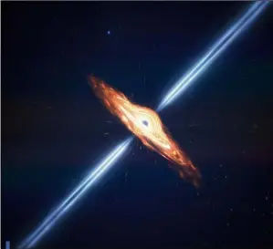  ??  ?? « Il semblerait que les trous noirs soient nécessaire­s à l’existence même de l’univers », commente Janna Levin, astrophysi­cienne et auteur du documentai­re.