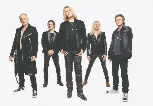  ??  ?? Def Leppard brings its brand of hard rock to Rogers Place on Monday night. The band still strives to refine its live act and its sound decades into a storied career, guitarist Phil Collen says.