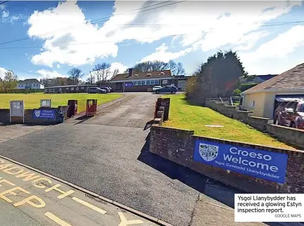  ?? GOOGLE MAPS ?? Ysgol Llanybydde­r has received a glowing Estyn inspection report.